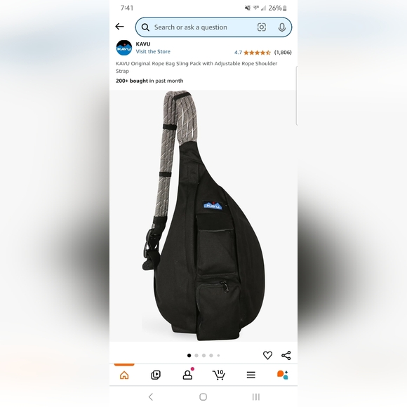 Kavu black canvas bag - Picture 3 of 6